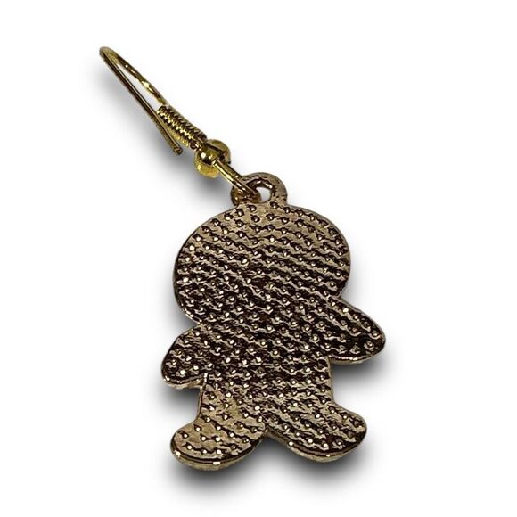 Halloween Mummy Gold & Black Dangle Dangling Halloween Earrings for Pierced Ears - Picture 4 of 4